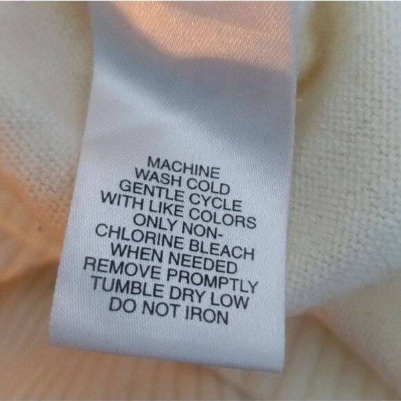 Luxe By Mercer Street Studio Size L Ivory 3/4 Sleeve Cowl Neck Sweater Acrylic - Picture 9 of 9